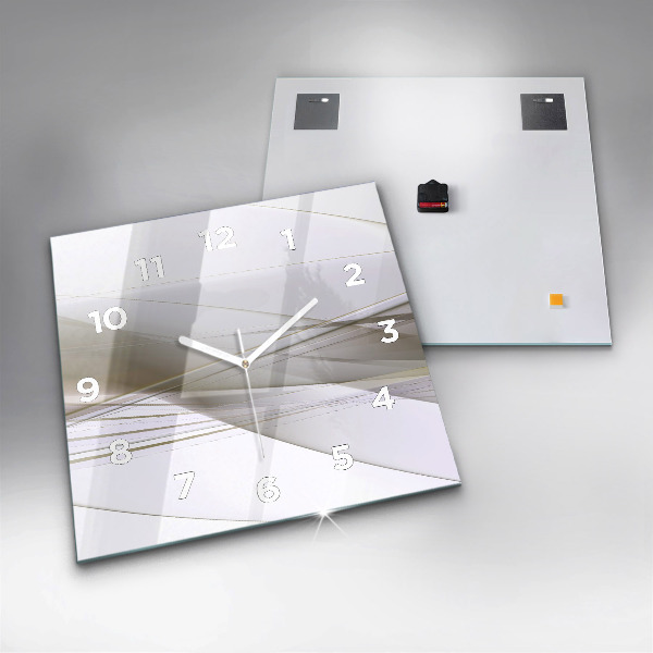 Square glass wall clock Bright abstraction