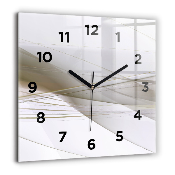 Square glass wall clock Bright abstraction