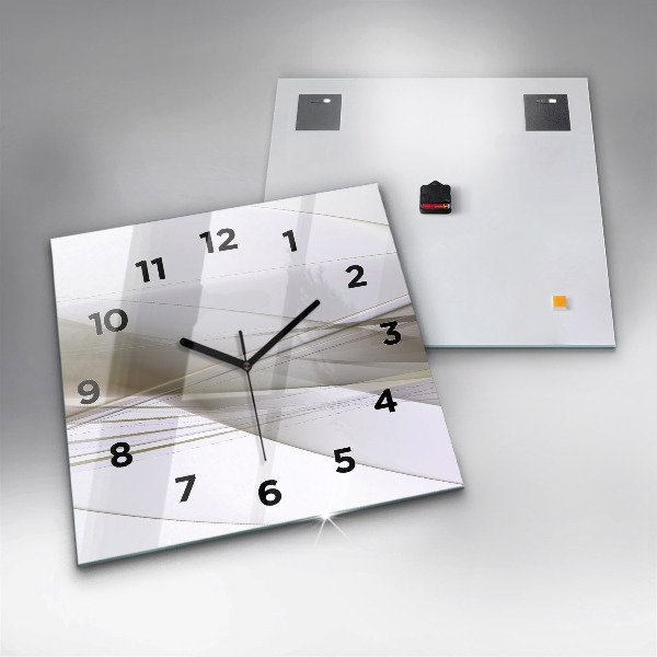 Square glass wall clock Bright abstraction