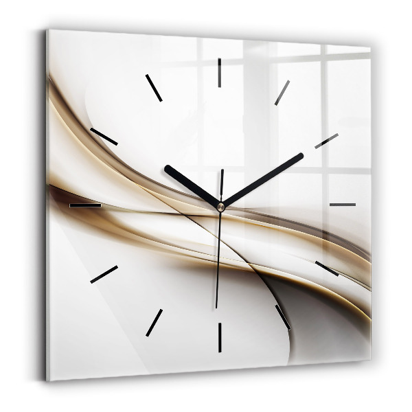 Square glass wall clock Abstract lines