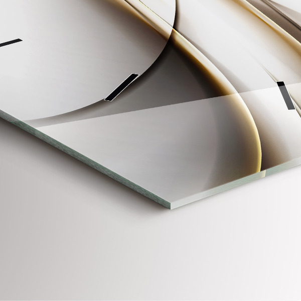 Square glass wall clock Abstract lines