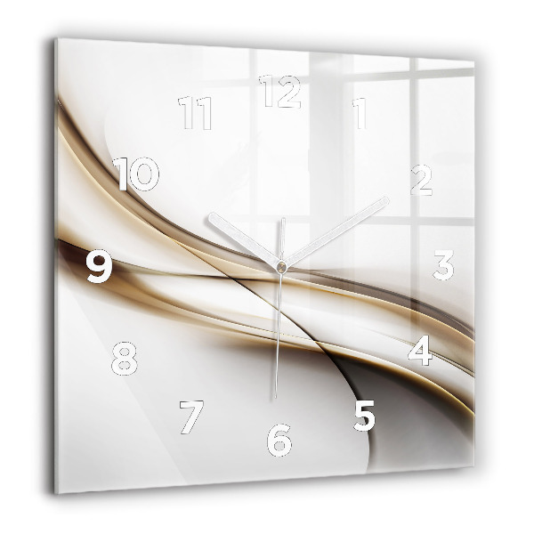 Square glass wall clock Abstract lines