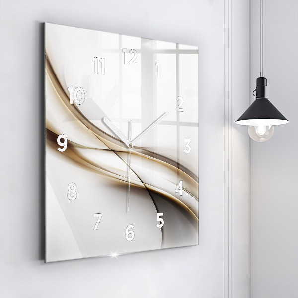 Square glass wall clock Abstract lines