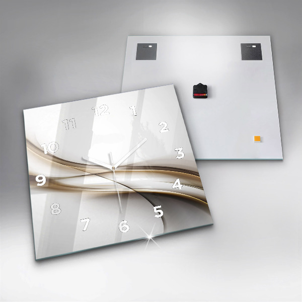 Square glass wall clock Abstract lines