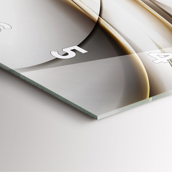 Square glass wall clock Abstract lines