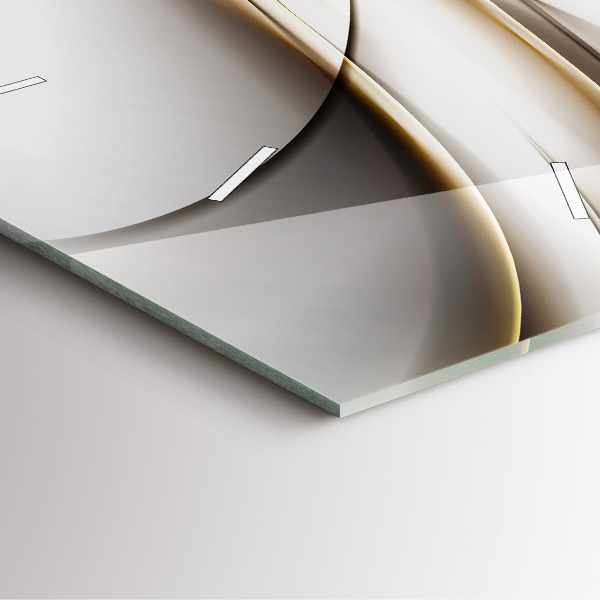 Square glass wall clock Abstract lines