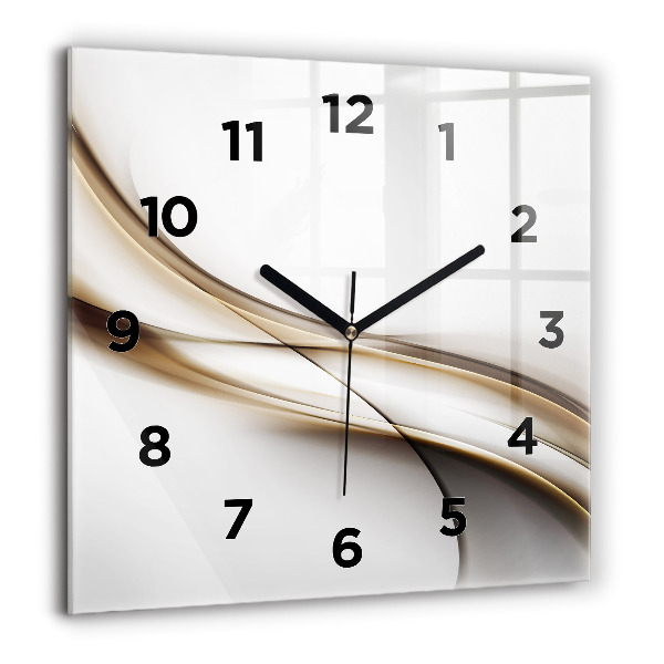 Square glass wall clock Abstract lines