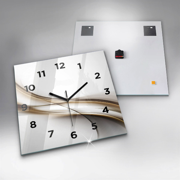Square glass wall clock Abstract lines