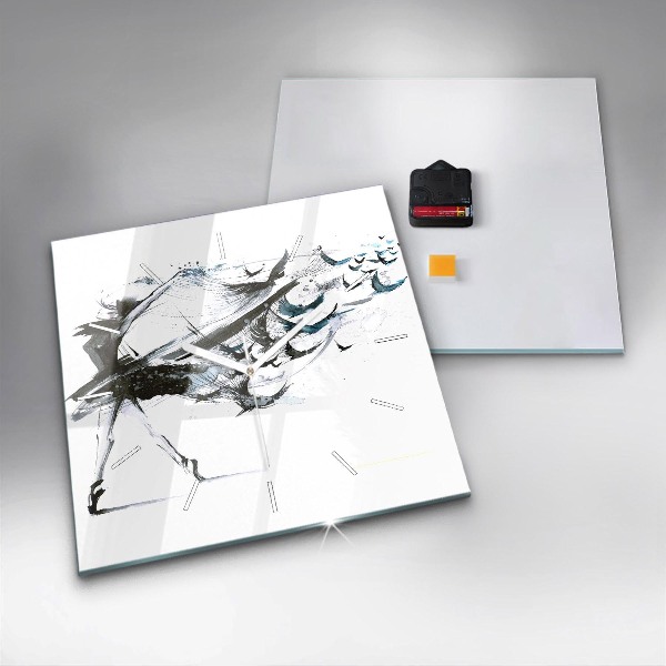 Square glass wall clock Woman dancing ballet