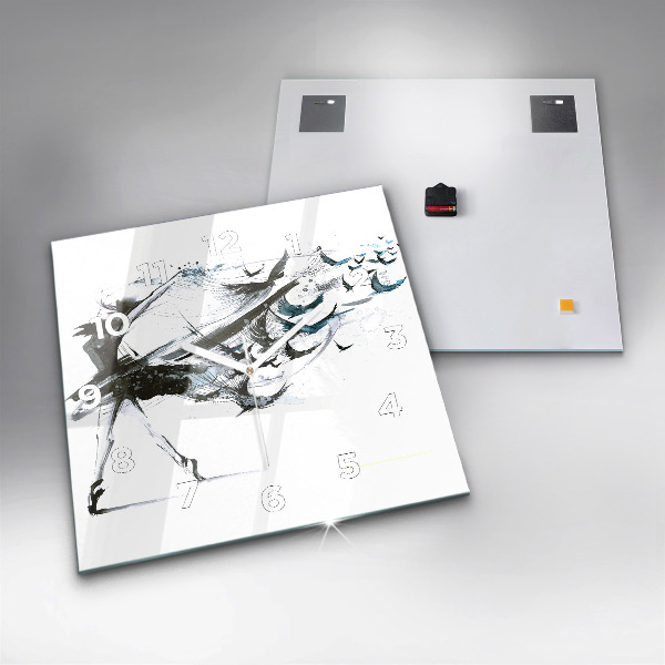 Square glass wall clock Woman dancing ballet