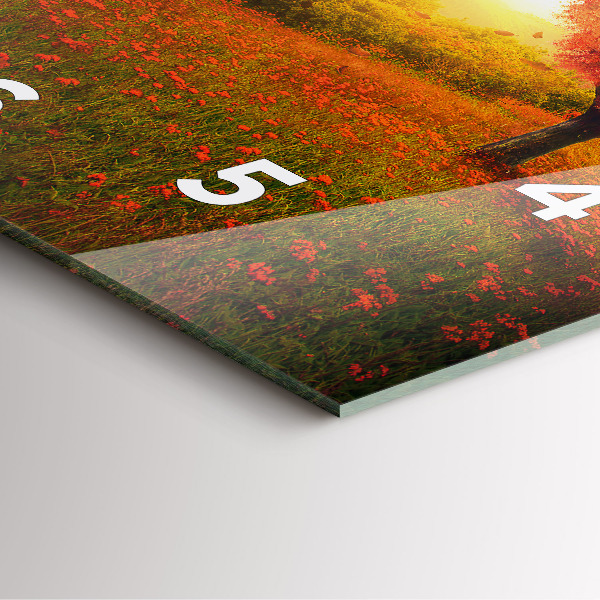 Square glass wall clock Love Heart Tree