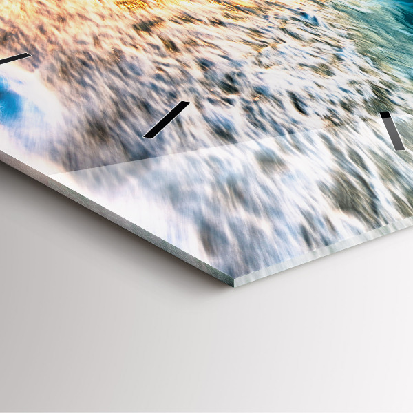 Square glass wall clock Beach, sea and sand