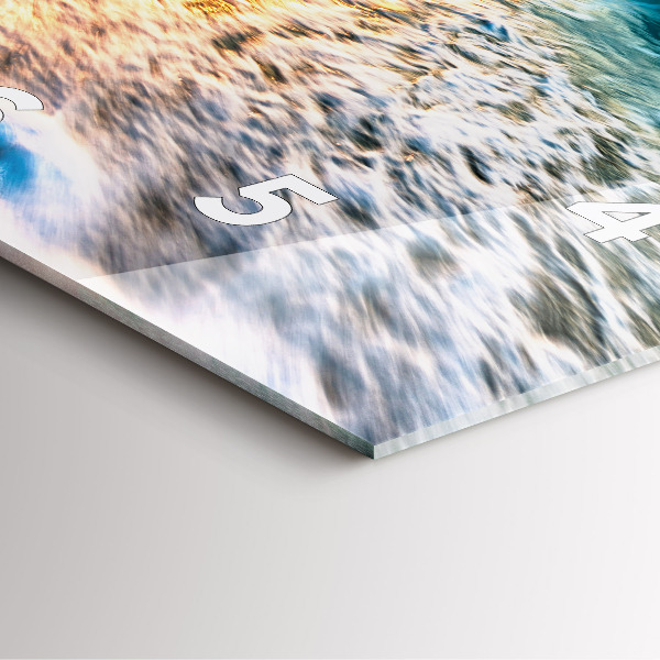 Square glass wall clock Beach, sea and sand