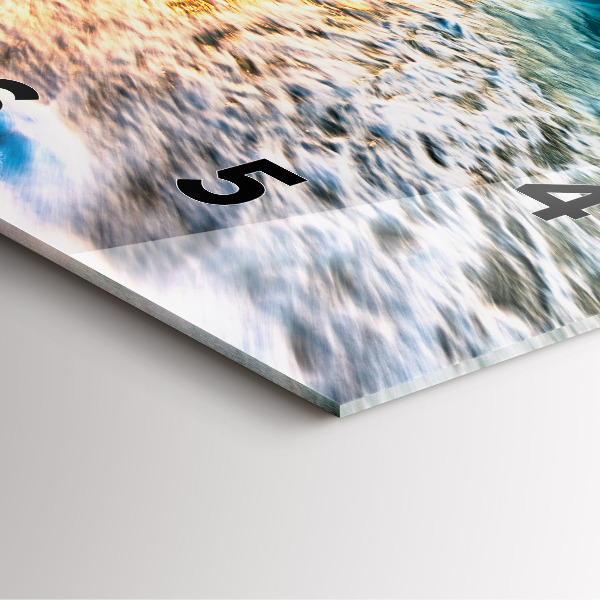Square glass wall clock Beach, sea and sand