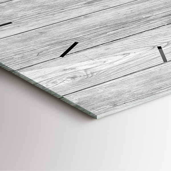 Square glass wall clock Wooden panels