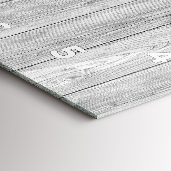 Square glass wall clock Wooden panels