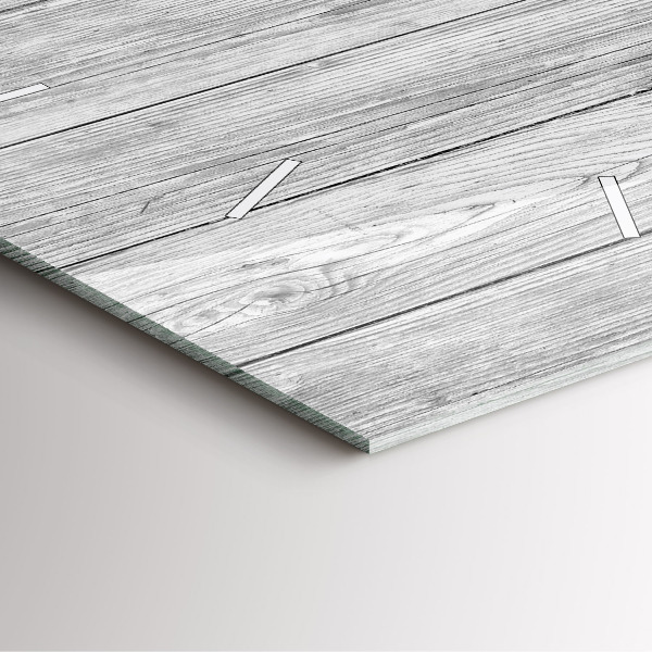 Square glass wall clock Wooden panels