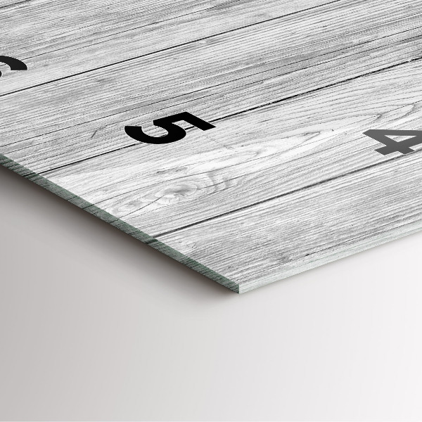 Square glass wall clock Wooden panels