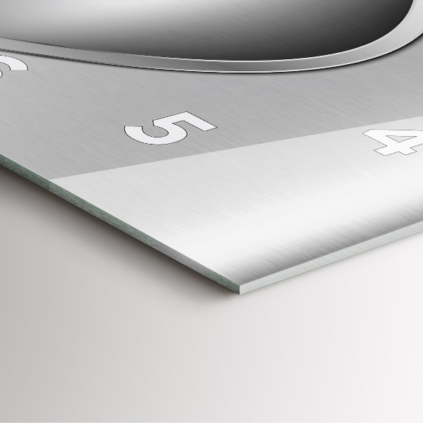 Square glass wall clock Gray metal abstraction