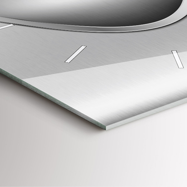 Square glass wall clock Gray metal abstraction