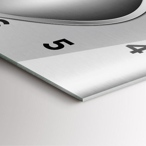 Square glass wall clock Gray metal abstraction