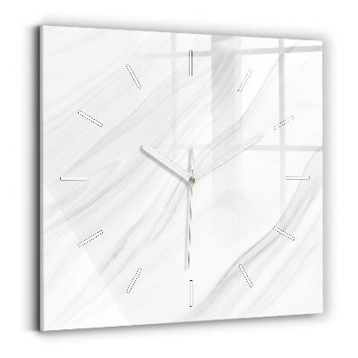 Square glass wall clock Decorative marble
