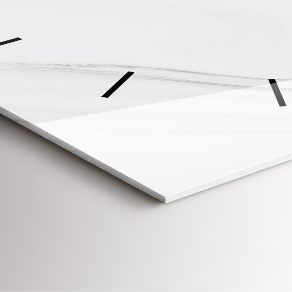Square glass wall clock Decorative marble