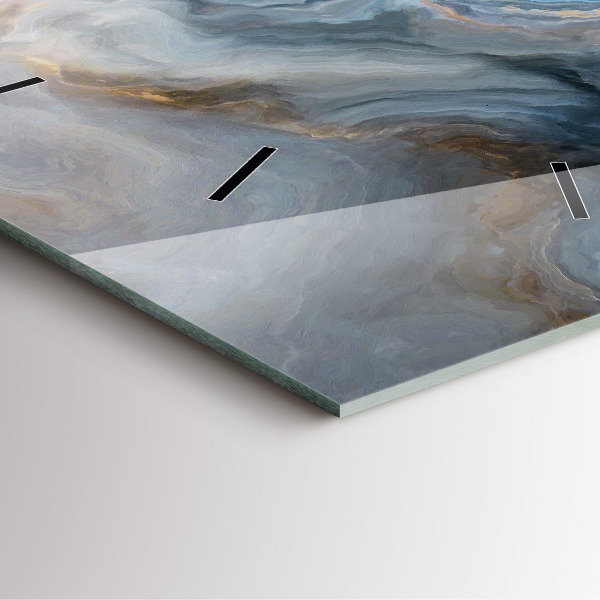 Square glass wall clock Marble pattern