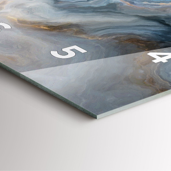 Square glass wall clock Marble pattern