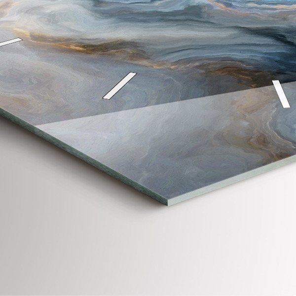 Square glass wall clock Marble pattern