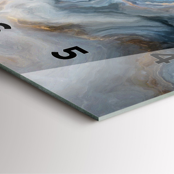 Square glass wall clock Marble pattern