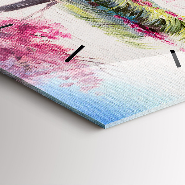 Square glass wall clock Tree Mosaic