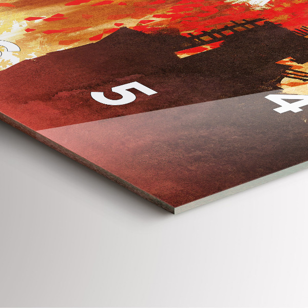 Square glass wall clock Bride in autumn