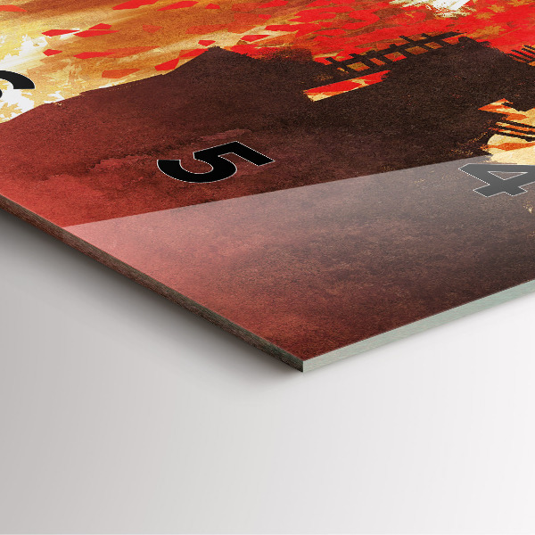 Square glass wall clock Bride in autumn