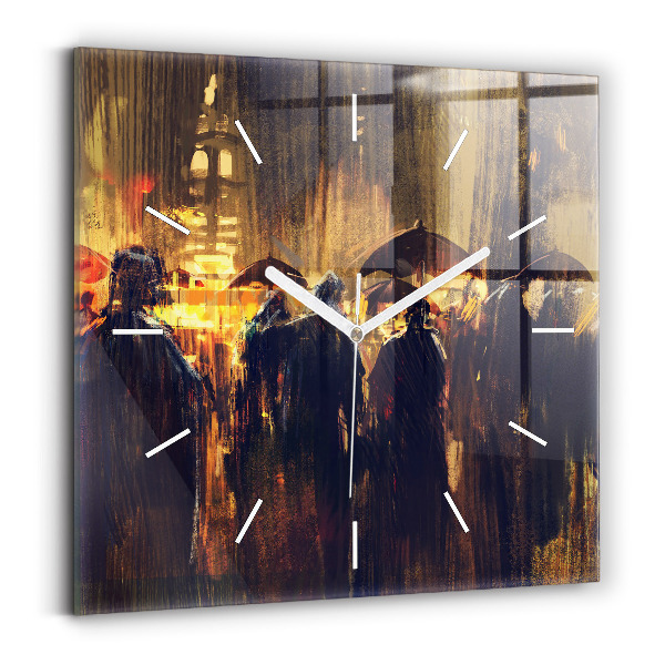 Square glass wall clock Impressionism in art Market Square
