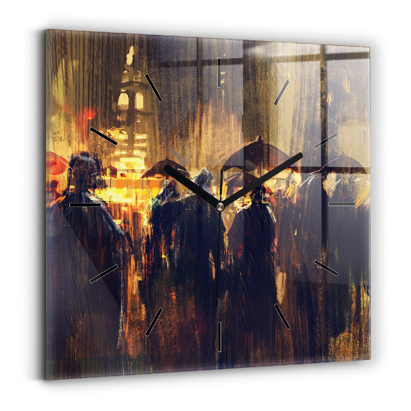 Square glass wall clock Impressionism in art Market Square
