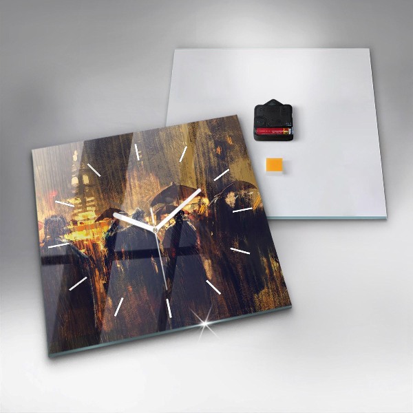 Square glass wall clock Impressionism in art Market Square