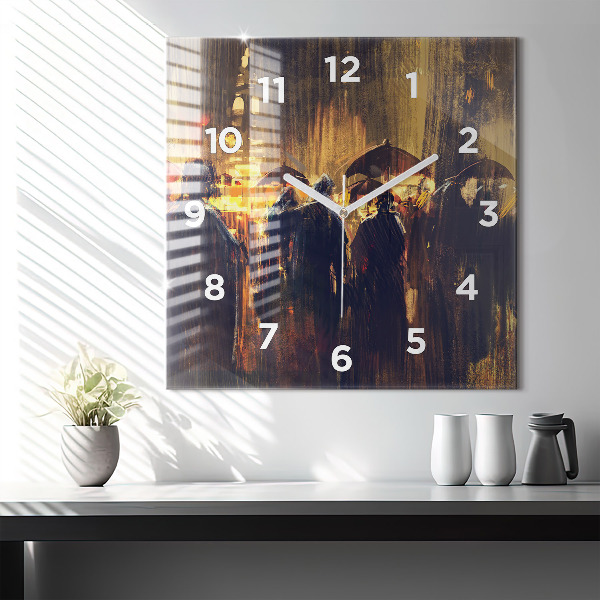 Square glass wall clock Impressionism in art Market Square