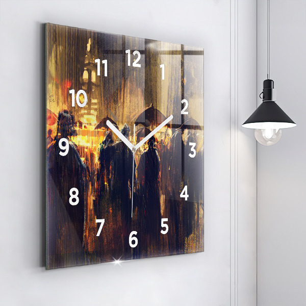 Square glass wall clock Impressionism in art Market Square