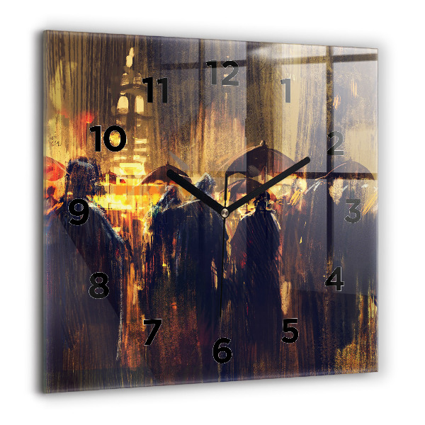 Square glass wall clock Impressionism in art Market Square