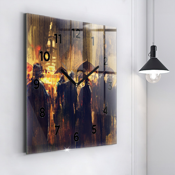 Square glass wall clock Impressionism in art Market Square