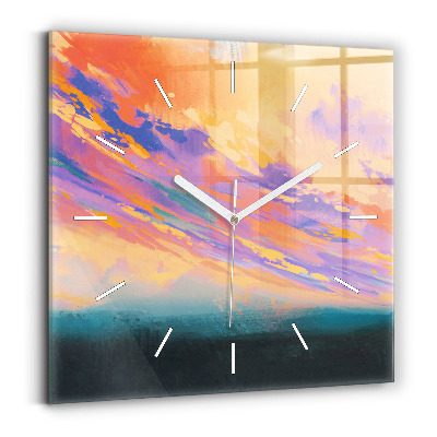 Square glass wall clock Platonic love