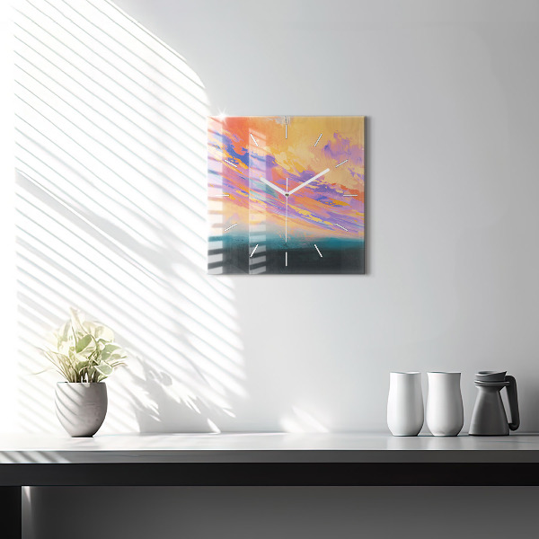 Square glass wall clock Platonic love