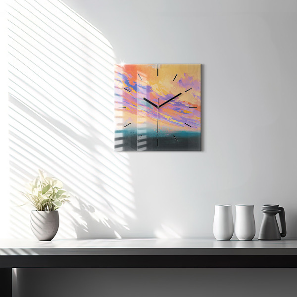 Square glass wall clock Platonic love