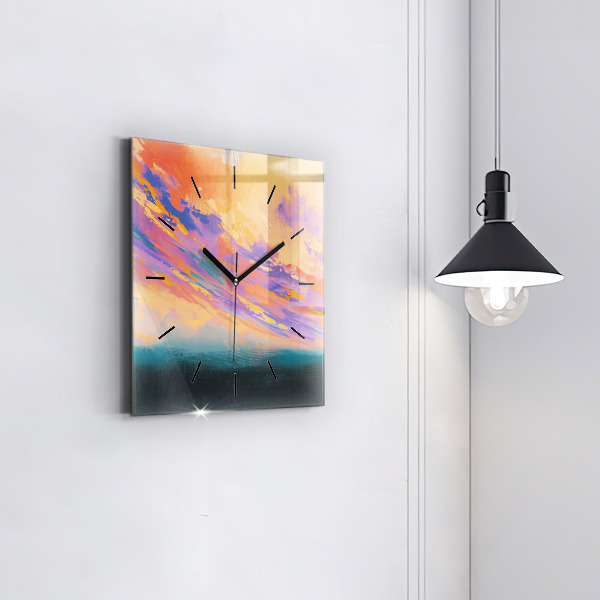 Square glass wall clock Platonic love