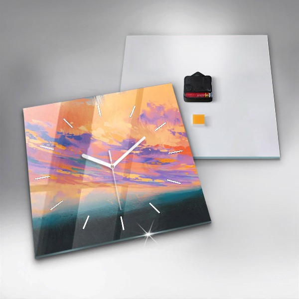 Square glass wall clock Platonic love