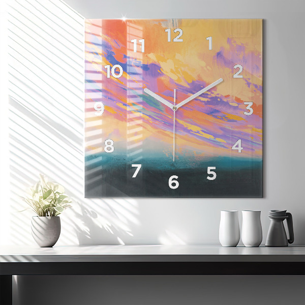 Square glass wall clock Platonic love