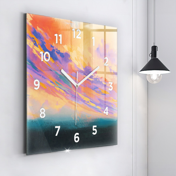 Square glass wall clock Platonic love