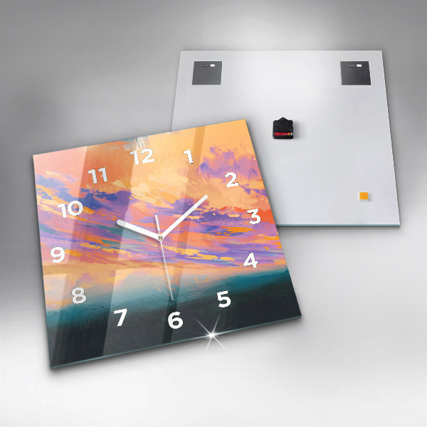 Square glass wall clock Platonic love