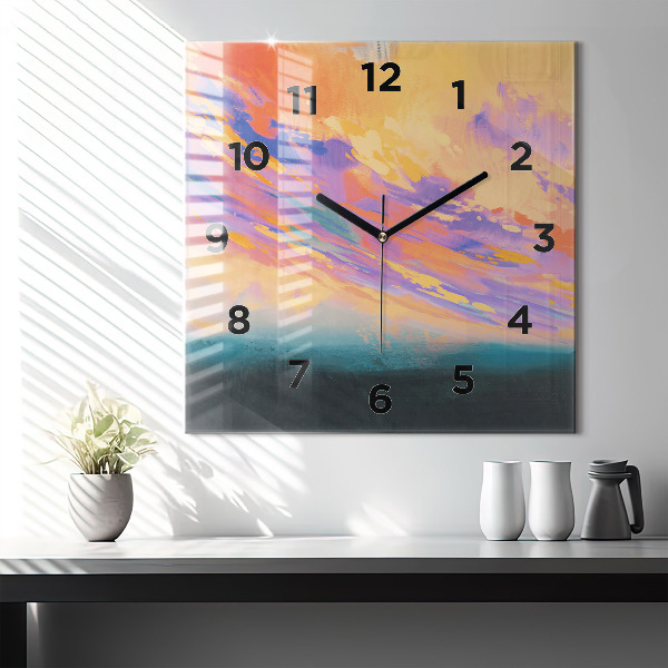 Square glass wall clock Platonic love